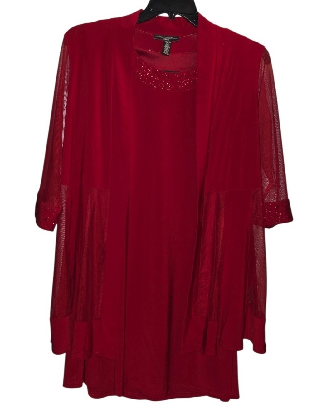 R&M Richards Petite Red Dress and Jacket Set Size PL